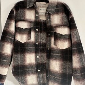 Abercrombie & Fitch Women Plaid Jacket - Black and Cream